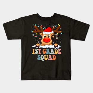 Reindeer 1st Grade Teacher Squad Christmas Back To School Kids T-Shirt